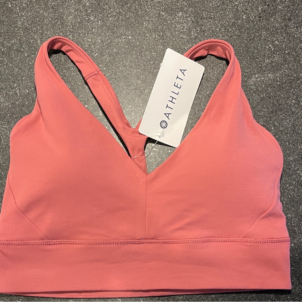 NWT Atleta Women's Transcend Plunge Sports Bra in Mauve size Medium